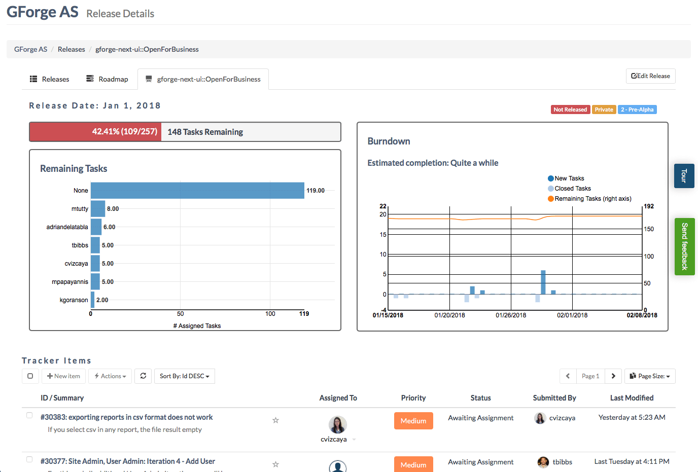 Plan and track milestones and releases.